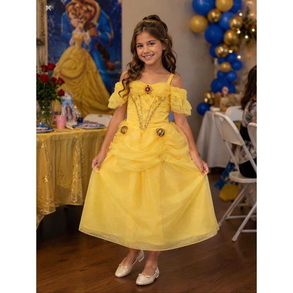 Belle Disney Costume Princess 9/10 Beauty and the Beast Garden Party Gown Tea